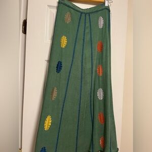 Embroidered Green Skirt